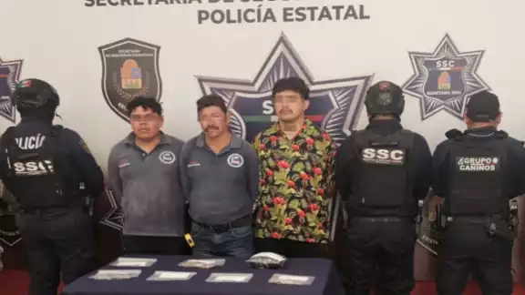 Los tres sujetos detenidos fueron presentados por la SSC del estado.