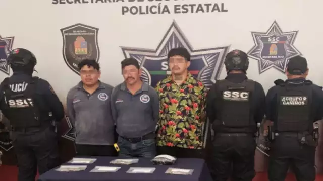 Los tres sujetos detenidos fueron presentados por la SSC del estado.