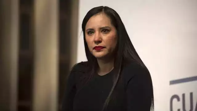 Sandra Cuevas dio una conferencia de prensa para informar su situación, se notaba afectada. Foto: Cuartoscuro