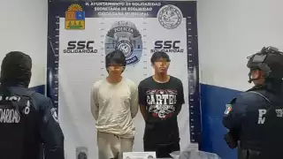 Colombiano y cancunense son detenidos por narcomenudeo en  la colonia Ejido, Playa del Carmen
