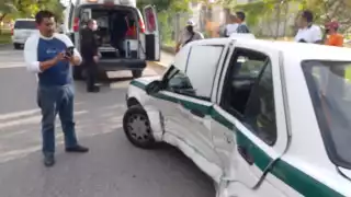 Los hechos ocurrieron alrededor de las 16:45 horas de hoy cuando una mujer embarazada y su hijo viajaban en un taxi