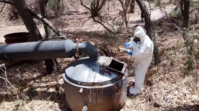 La Sedena aseguro seis laboratorios clandestinos para crear drogas sintéticas. Foto: Sedena