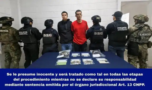 Los detenidos fueron identificados como Ángel Alonso “N”, alias “El Flaco”, originario de León, Guanajuato, y Eduardo “N”, alias “El Grande”, de San Miguel El Alto, Jalisco