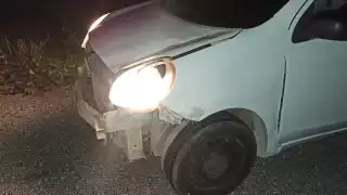 Auto atropella a toro que se cruzó a media calle en Buctzotz