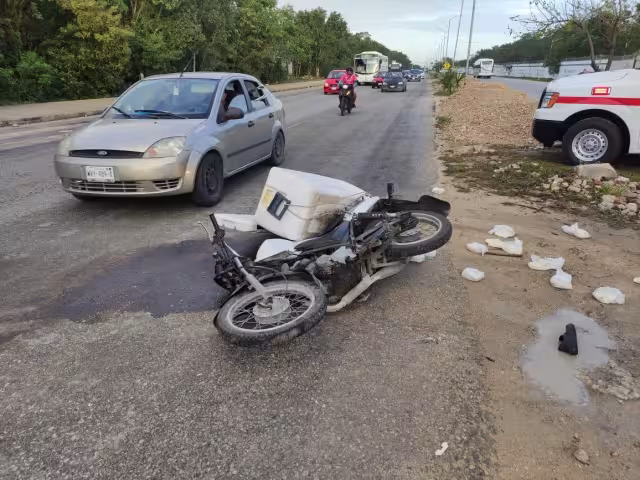 La moto terminó así luego del accidente