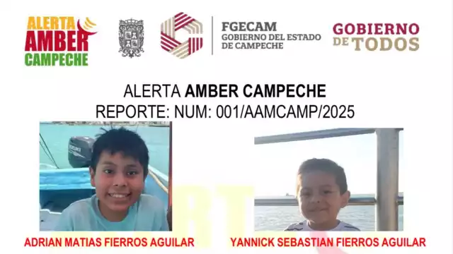 Activan Alerta Amber en Campeche por desaparición de dos menores en Ciudad del Carmen