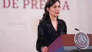 Elizabeth García Vilchis en conferencia matutina