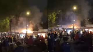 El Tren Ligero tuvo un corto circuito a la altura del Estadio Azteca.
