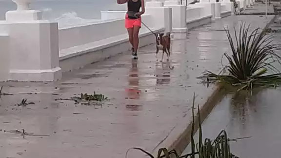 En la rampa de Sedena el mar sacó cantidad de piedras tras el oleaje