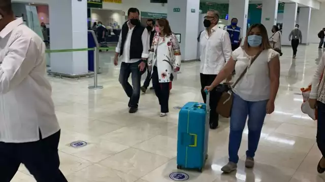 Osorio Chong, Claudia Ruiz Massieu y Miguel Ángel Mancera llegaron este lunes al Aeropuerto Internacional de Mérida
