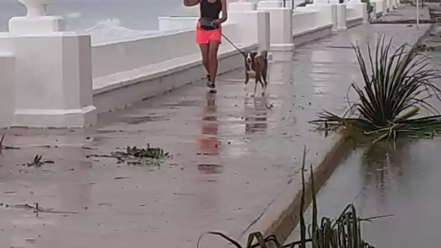 En la rampa de Sedena el mar sacó cantidad de piedras tras el oleaje