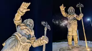 Telchac Puerto inaugura estatua de Chaac en respuesta a polémica por Poseidón: EN VIVO