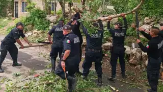 SSP Yucatán labora en las zonas afectadas por el paso de Beryl
