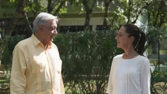 AMLO y Claudia Sheinbaum supervisaron los avances del Tren Maya