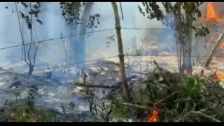 El humo, consecuencia de la quema, ya molesta a los habitantes de la zona