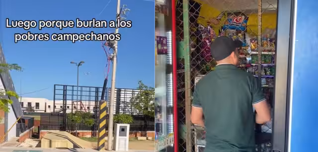 Un video de TikTok muestra a una empleada protegida tras una reja metálica, mientras dos refrigeradores con refrescos permanecen expuestos