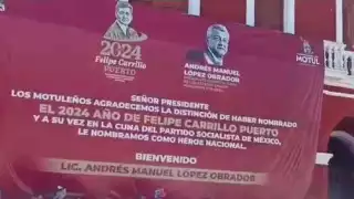 Esta fue la pancarta colocada en Motul