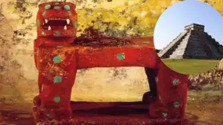 El Jaguar Rojo fue un trono de un poderoso gobernante maya. Foto INAH