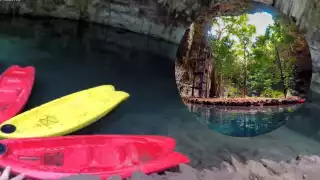 Te imaginas recorrer un cenote en kayak, hay un lugar cerca de Valladolid donde podrás hacerlo. Foto: Especial