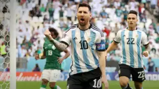 Messi celebrando su gol en Qatar 2022. Foto: especial