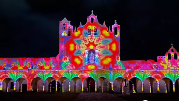 Así luce uno de los videomapping. Foto: Yucatán Today