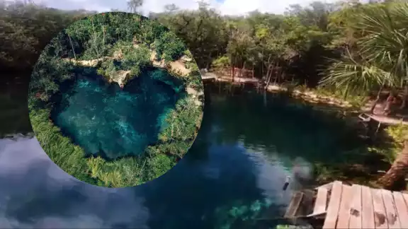 El cenote es uno de los más bonitos y de poca profundidad. Foto: Especial El cenote es uno de los más bonitos y de poca profundidad. Foto: Especial