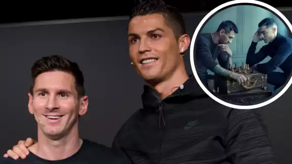 Cristiano y Messi hacen equipo por primera vez. Foto: Especial