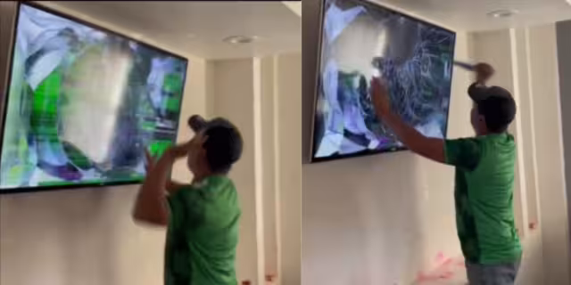 El aficionado perdió el control tras la eliminación de México. Foto: especial