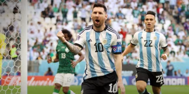 Messi celebrando su gol en Qatar 2022. Foto: especial