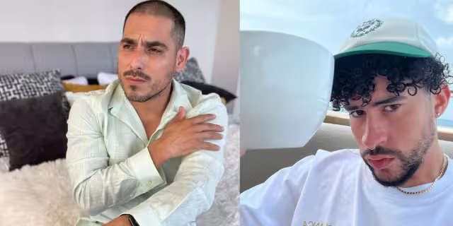 ¿Y qué tal sería pensar en una colaboración entre estos dos grades?. Foto: Instagram BadBunny y EspinozaPaz