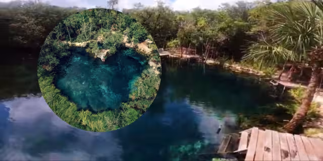 El cenote es uno de los más bonitos y de poca profundidad. Foto: Especial