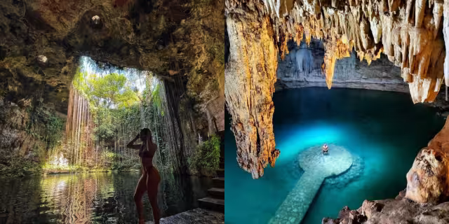 Estos bellos lugares está a menos de una hora de Chichén Itzá. Foto: Especiales