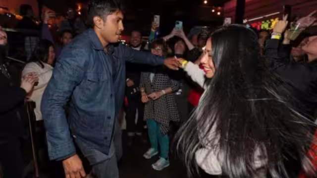 Los actores pusieron a bailar a todos los presentes. Foto: Especial