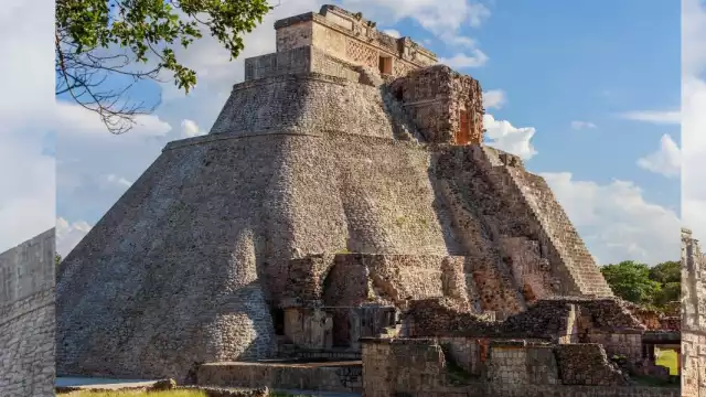 Así luce la pirámide que fue levantada en un día, según la leyenda de Uxmal. Foto: Especial