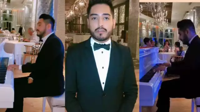 El mexicano toca en un restaurante de lujo. Foto Tik Tok Daniel Crutze