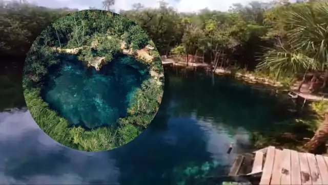 El cenote es uno de los más bonitos y de poca profundidad. Foto: Especial