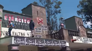 Los actos ocurren en el marco del octavo aniversario de la desaparición de los 43 normalistas de Ayotzinapa