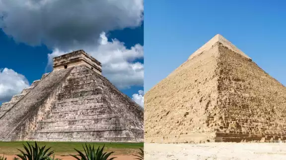 Chichén Itzá mide alrededor de 25 metros, mientras que la pirámide de Giza supera los 140 metros Chichén Itzá mide alrededor de 25 metros, mientras que la pirámide de Giza supera los 140 metros