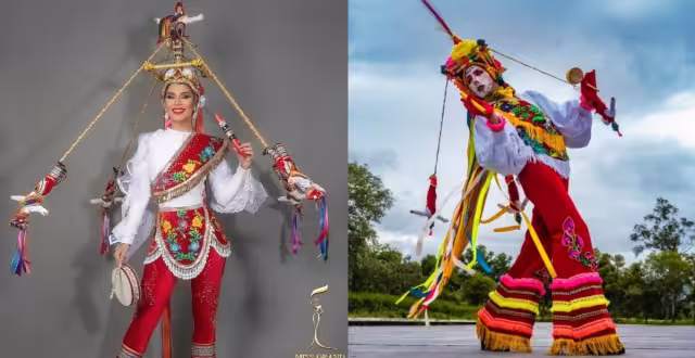 Ambos vestuarios son inspirados en los Voladores de Papantla