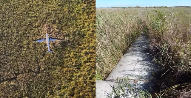 El avión se encuentra rodeado de selva y manglares ubicado a 15 kilómetros de Celestún, Yucatán