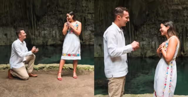 La pareja se comprometió en el cenote Sac-Aua de Valladolid