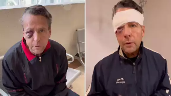 En la grabación se le ve al actor dando la primera patada contra dos hombres que posteriormente lo golpearon