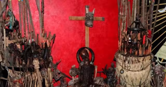 Altar de la Unión Tepito, encontrado al interior de un túnel