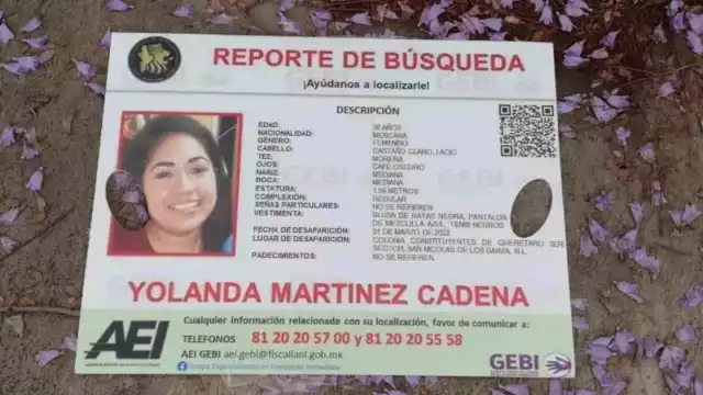 Tras más de un mes desaparecida, el caso de Yolanda Martínez Cadena arrojó nuevos datos de las autoridades en Nuevo León