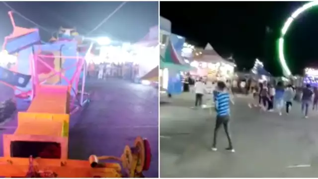 Esta noche se registró un accidente en la Feria Expo Guadalupe, en Nuevo León, luego de que una canastilla de un juego mecánico se desplomara