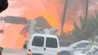 Se registra incendio en la playa de los cerditos de Progreso: VIDEO