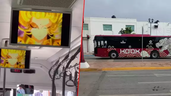 Durante los trayectos, se transmite el anime “Los Caballeros del Zodiaco” en las pantallas de las unidades
