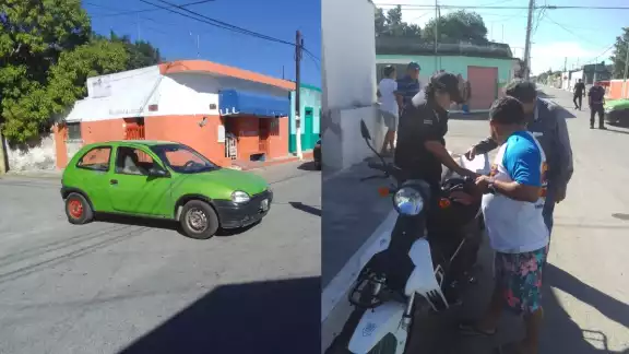 El conductor del automóvil se comprometió a pagar los daños y la atención médica del motociclista
