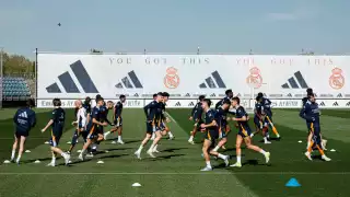 El Madrid en el entrenamiento de este día
