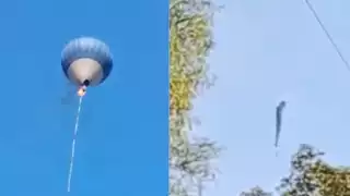 Un Globo Aerostático de Teotihuacán se incendió este sábado